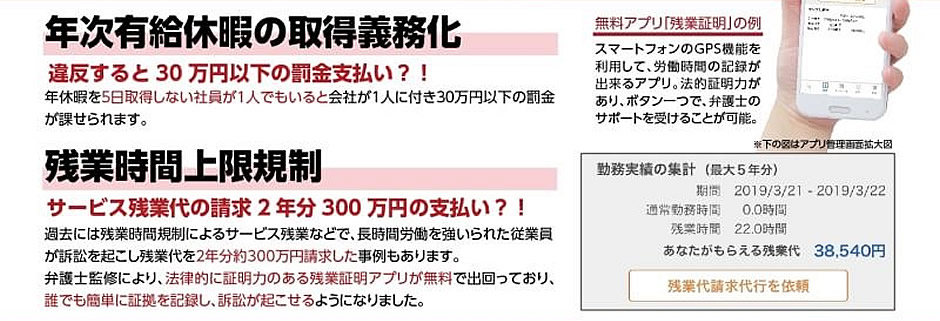 年次有給休暇の取得義務化・残業時間上限規制