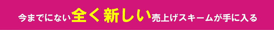 今までにない全く新しい売上げスキームが手に入る